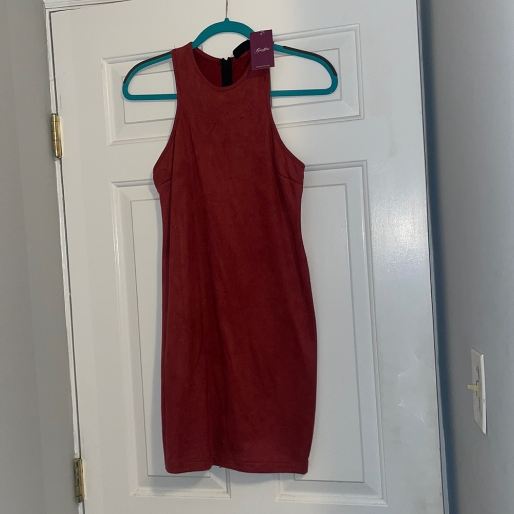 NWT maroon suede dress